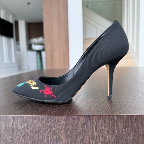 Pristine RARE Dolce & Gabbana Je Taime Maman Sequined Embroidered Pumps Sz 37 - Picture 5 of 13